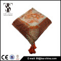 women Fashion peacock pattern orange Scarf Shawl Wrap Tassel